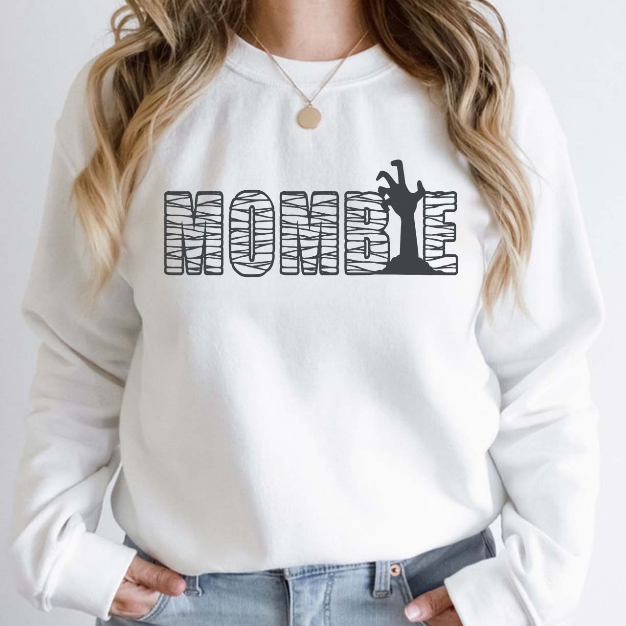 [CopyHalloween Spooky Momster Sweatshirt For Mama