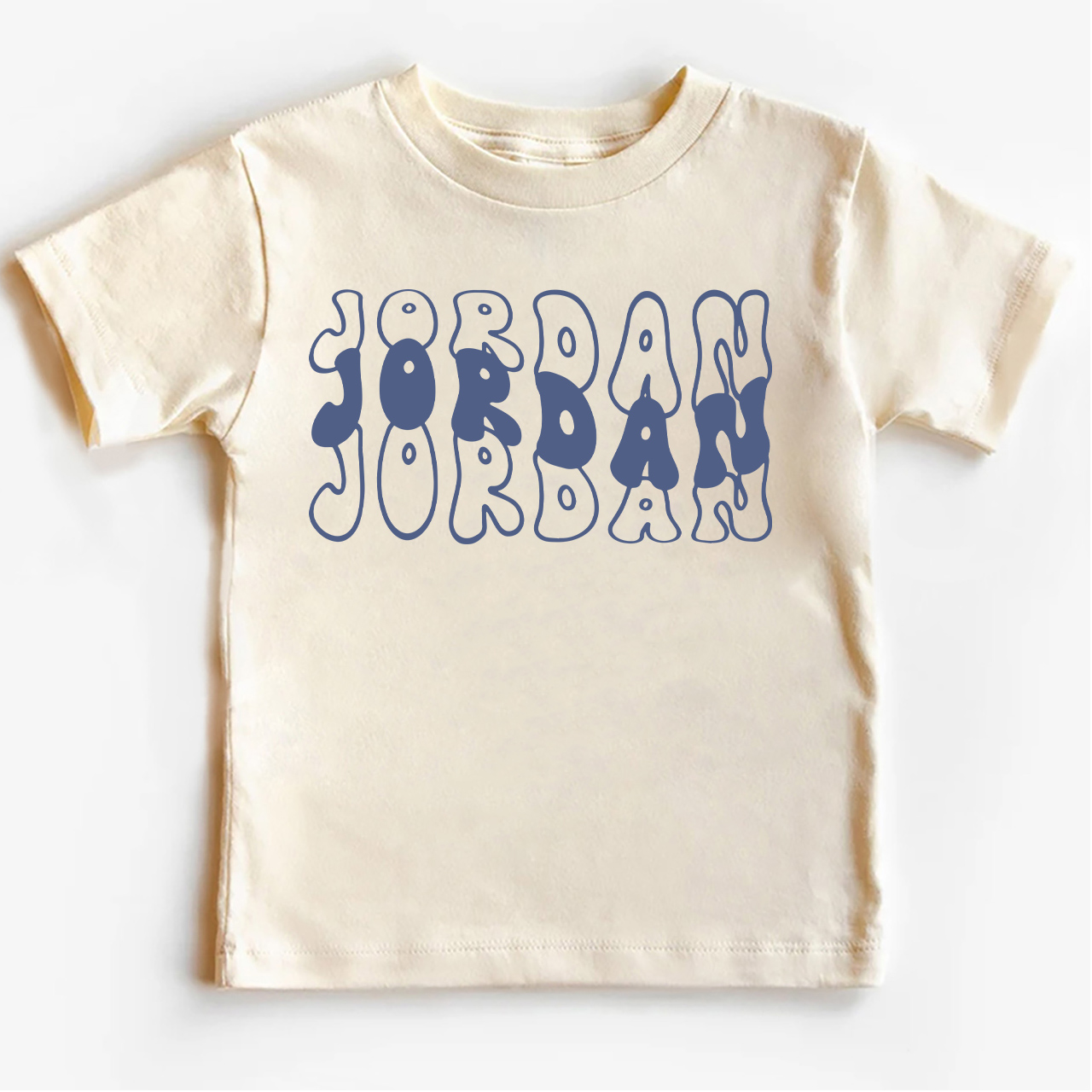 Custom Kids Shirt With Retro Wavy Name 