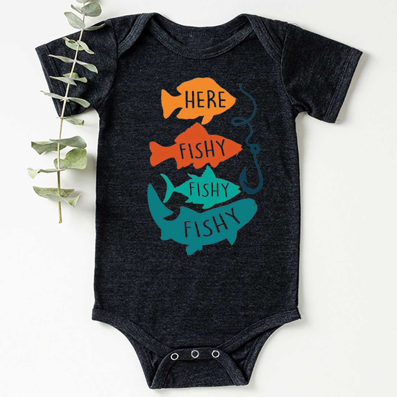 Retro Fishing Bodysuit For Baby