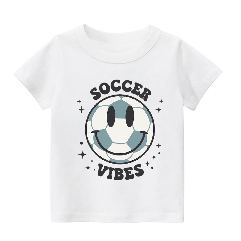 Soccer Vibes Smiley Face Kids Shirt