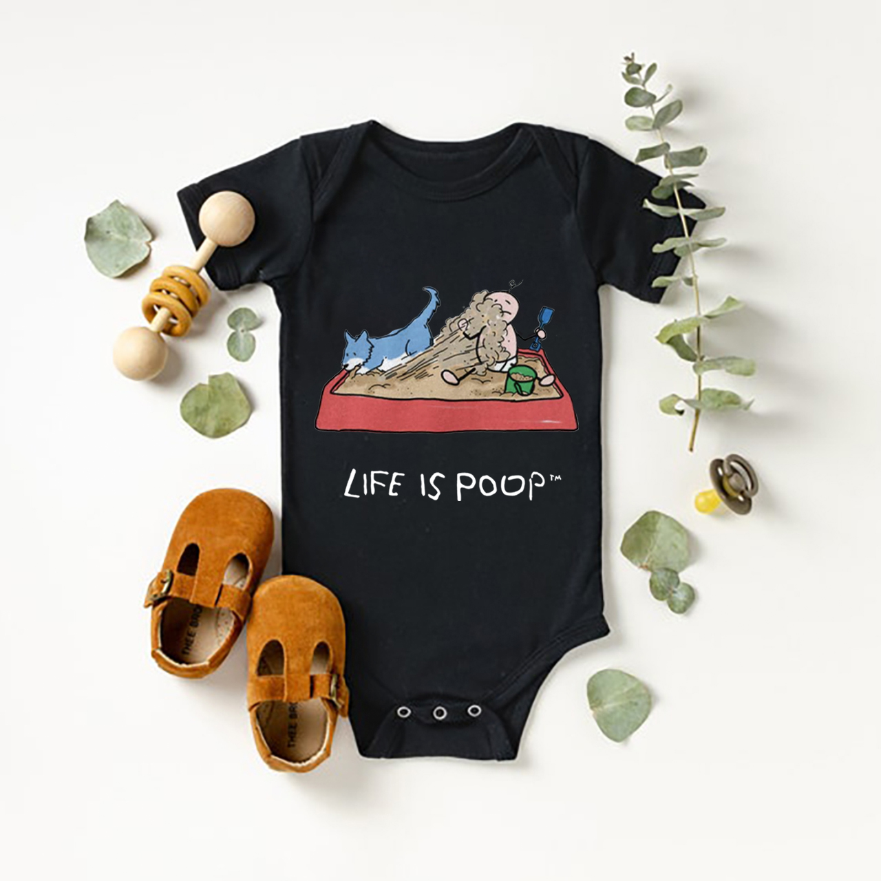 Life Is Poop Mud Bodysuit For Baby