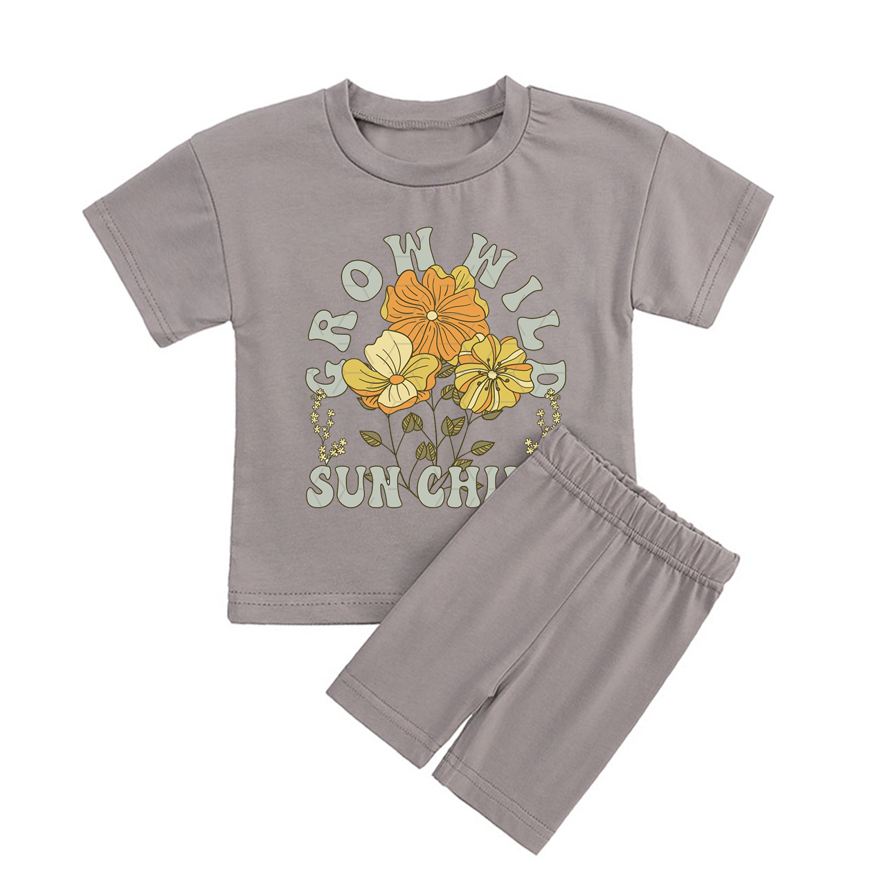 Grow Wild Kids Biker Shorts&Tee