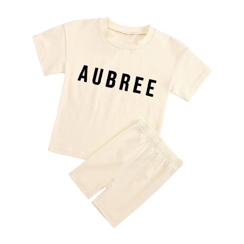 Personalized Toddler Girls Biker Shorts&Tee