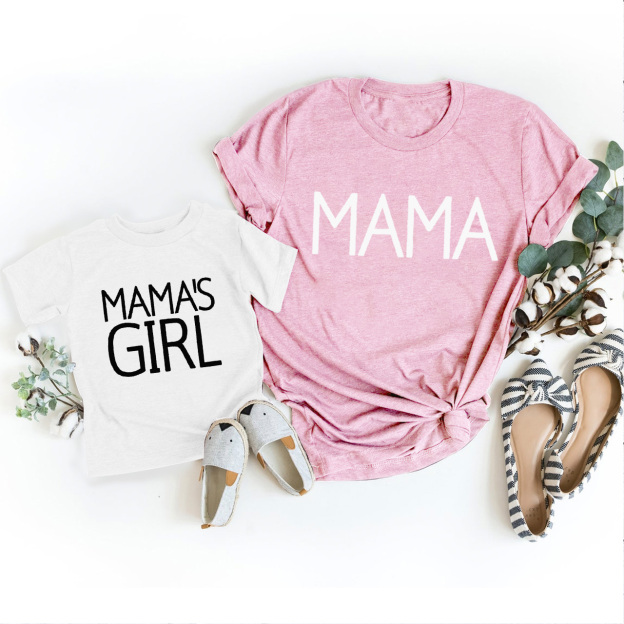 Mama or Mama's Boy & Girl Mother's Day Gift Matching T-Shirt