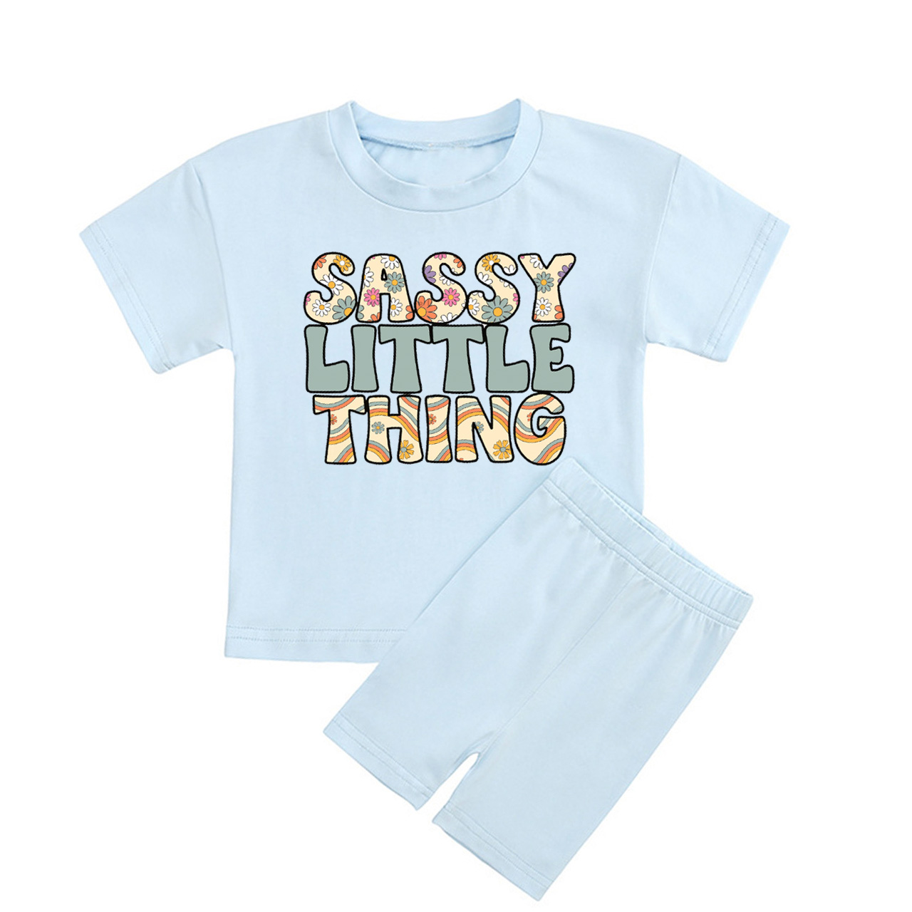 Sassy Little Thing Kids Biker Shorts&Tee