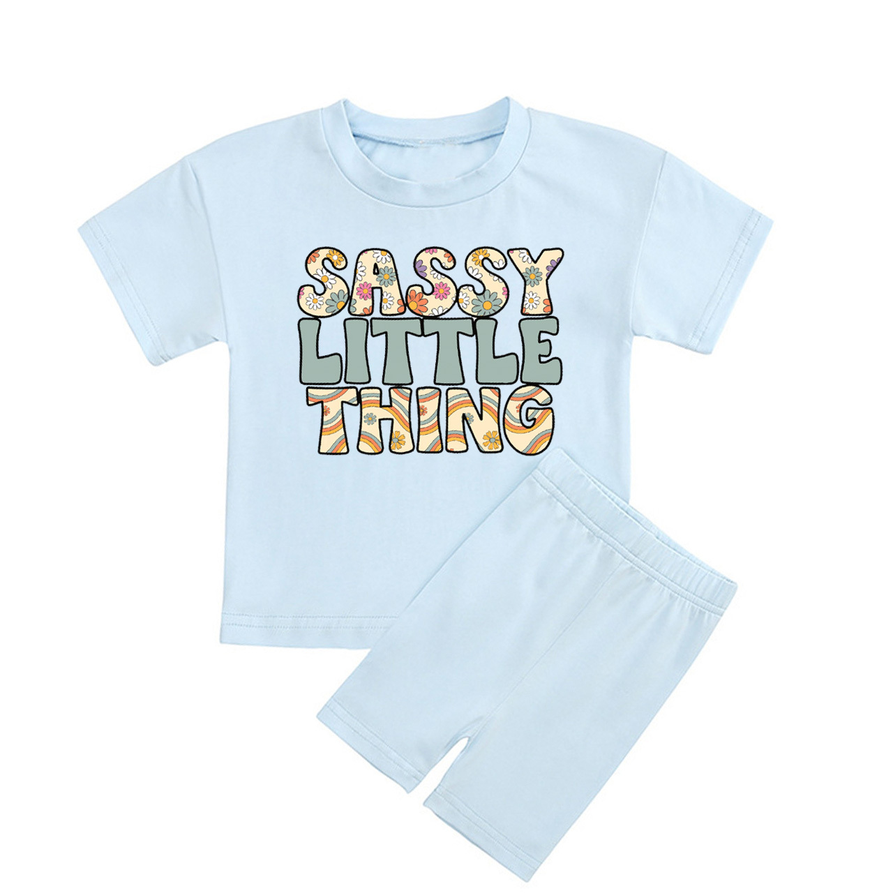 Sassy Little Thing Kids Biker Shorts&Tee
