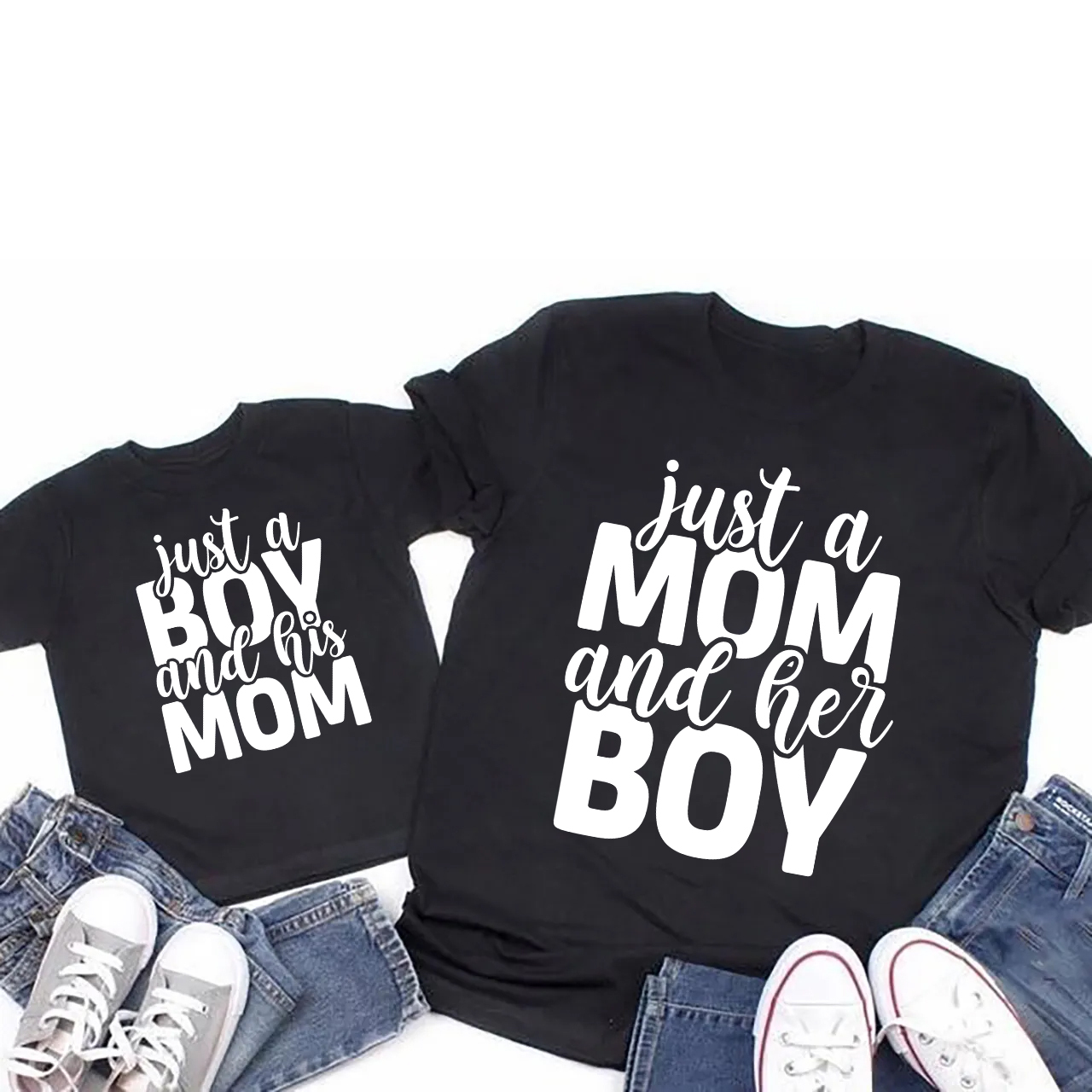 Just A Mom And Her Boy-Mother's Day Matching T-Shirts