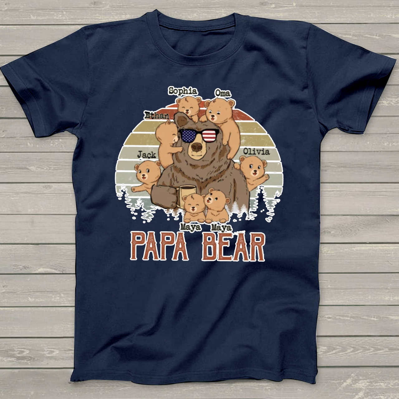 Papa Bear Personalized T-Shirt