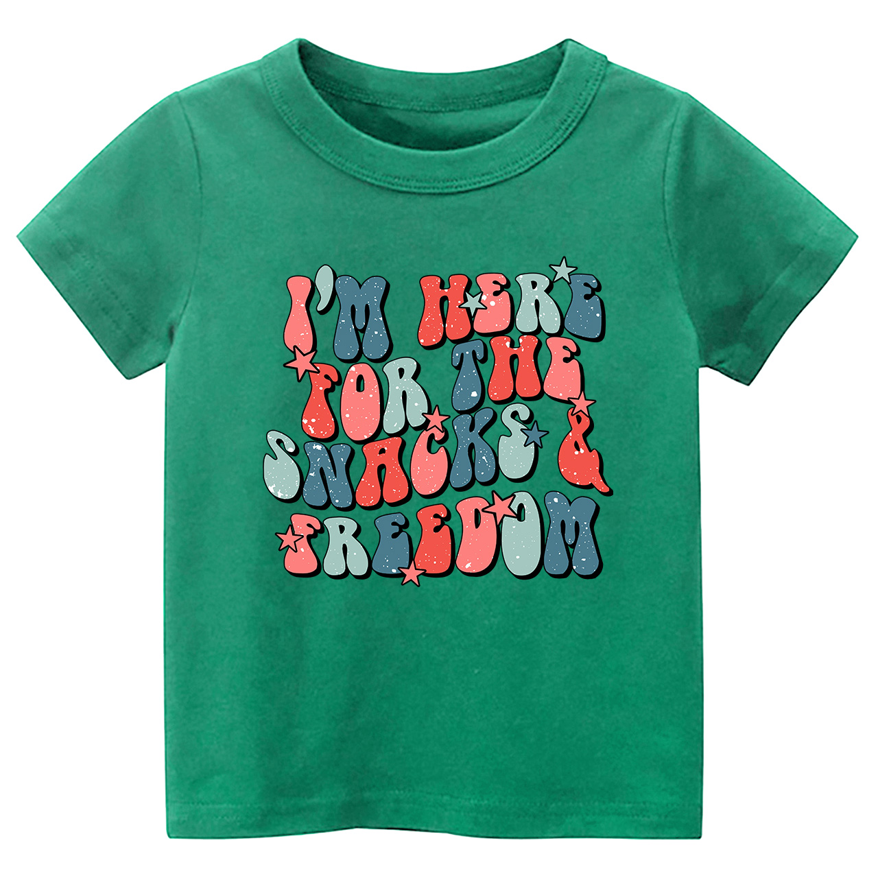 I'm Here For The Snacks&Freedom Independence Day Toddler Tees