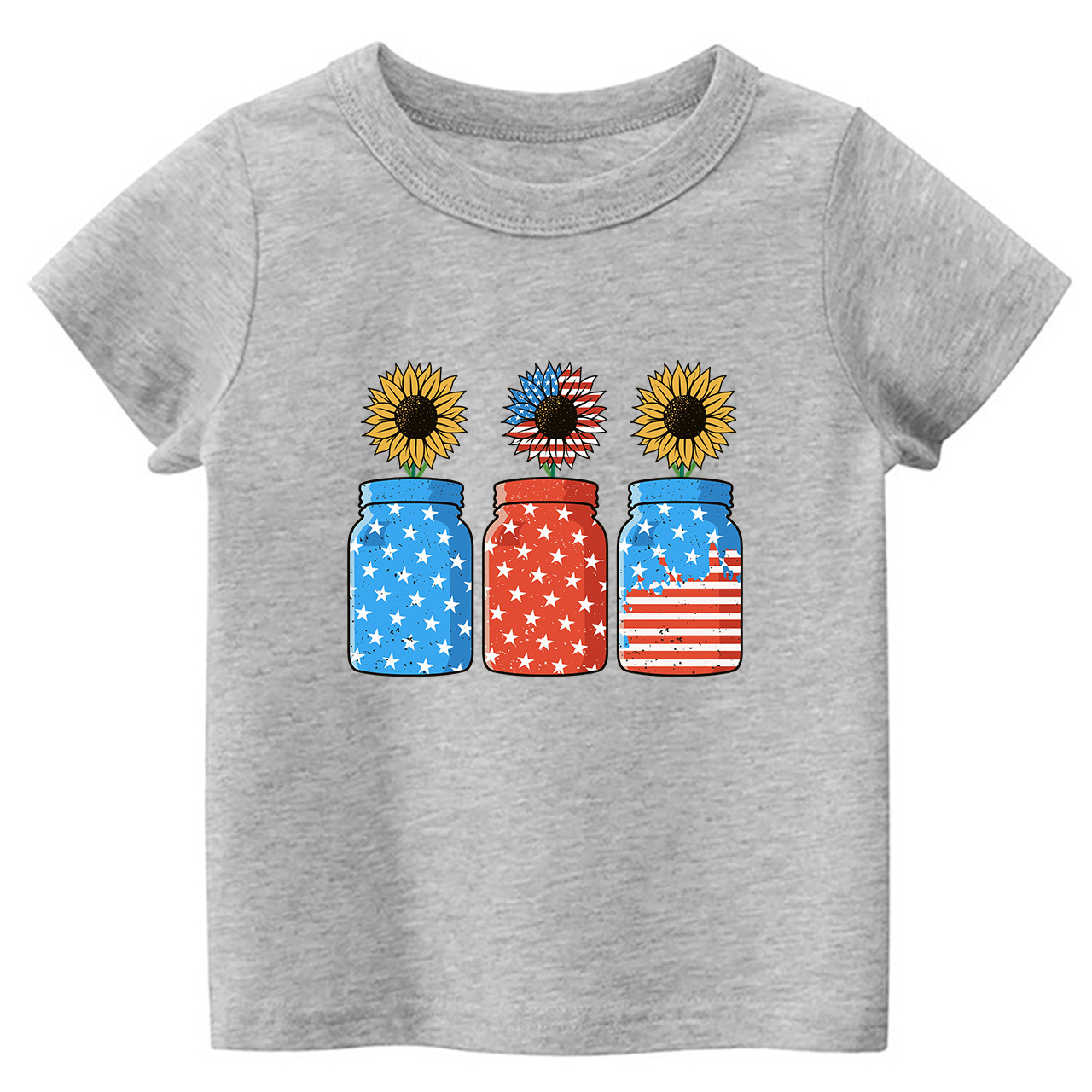 4th of July Sunflower Freedom Toddler Tees