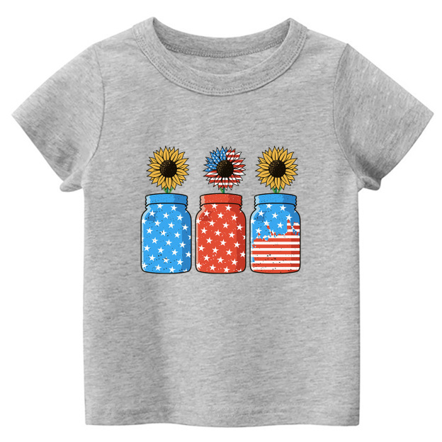 4th of July Sunflower Freedom Toddler Tees