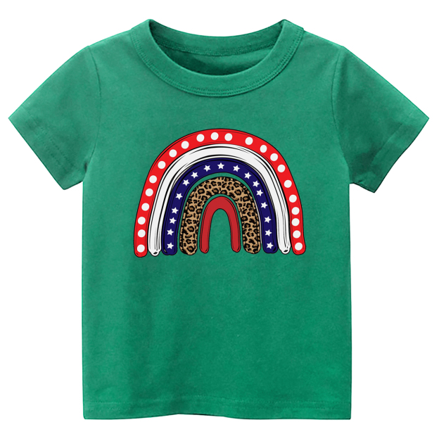 USA 4th of July Rainbow Toddler Tees