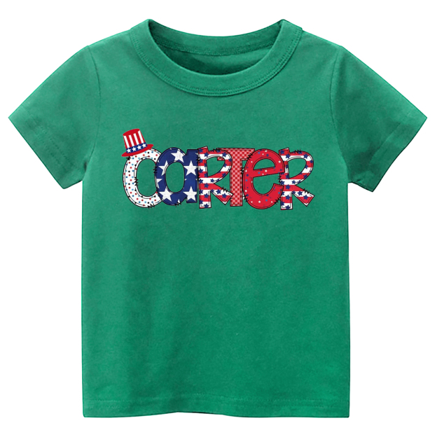 Personalized Name Fourth Of July Toddler Tees
