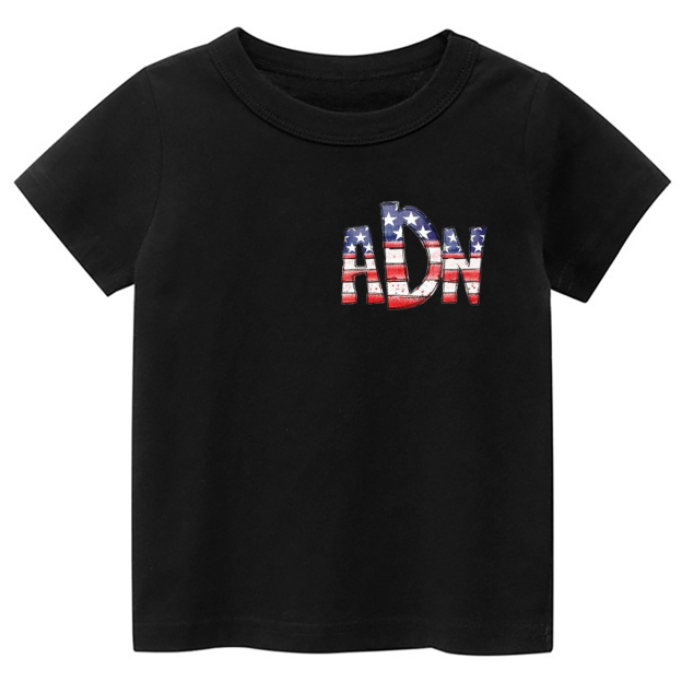 Personalized Fish American Flag Toddler Tees