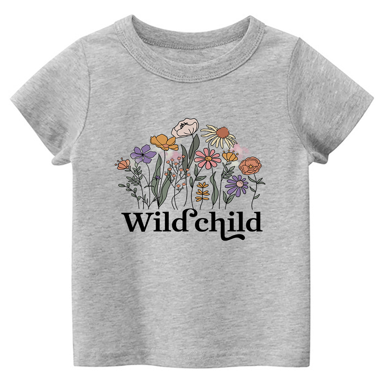 Wild Child Vintage Flowers Kids Shirts