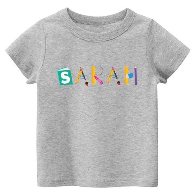 Book Pencil Personalized Back To School Toddler Shirts