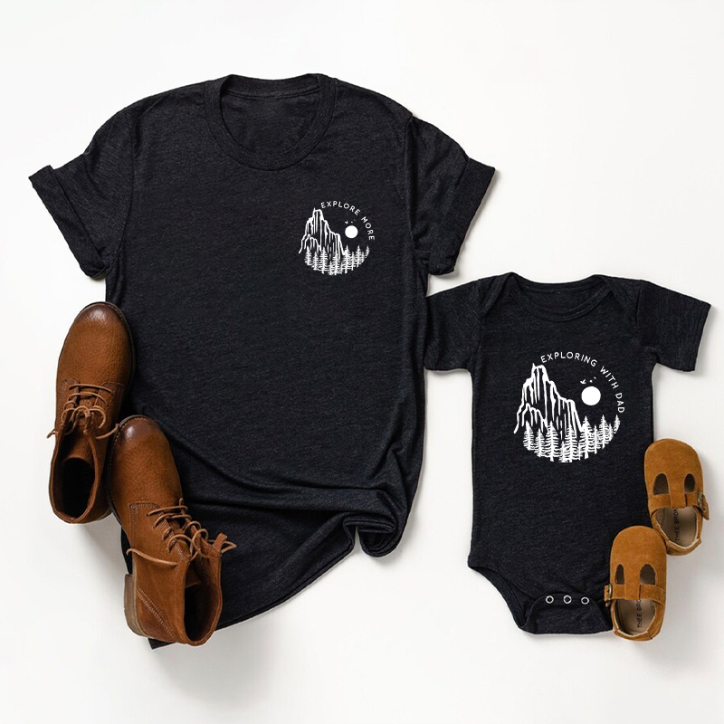 Explore More And Exploring With Dad Matching Shirts