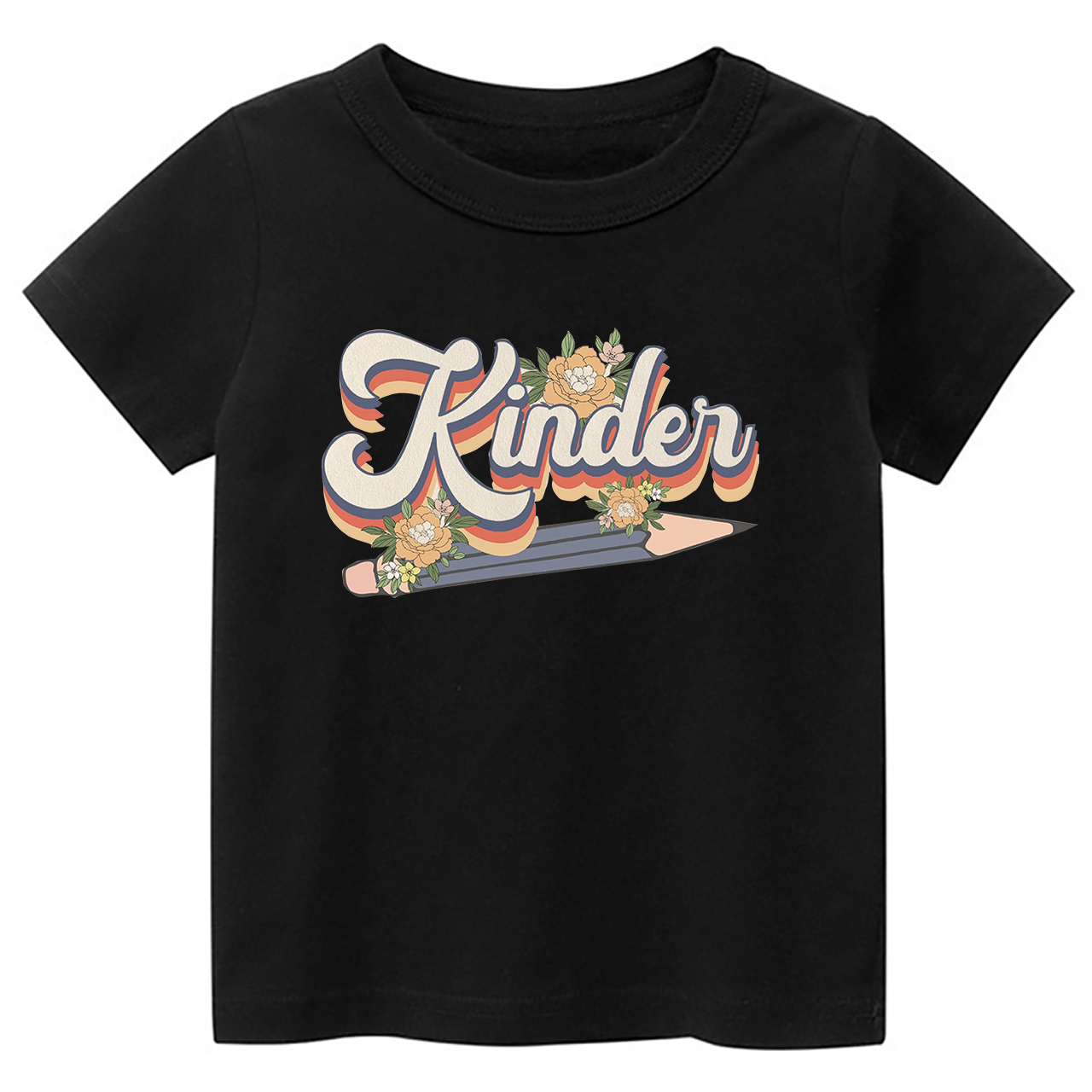 Floral Pencil Name Back To School Toddler Shirts
