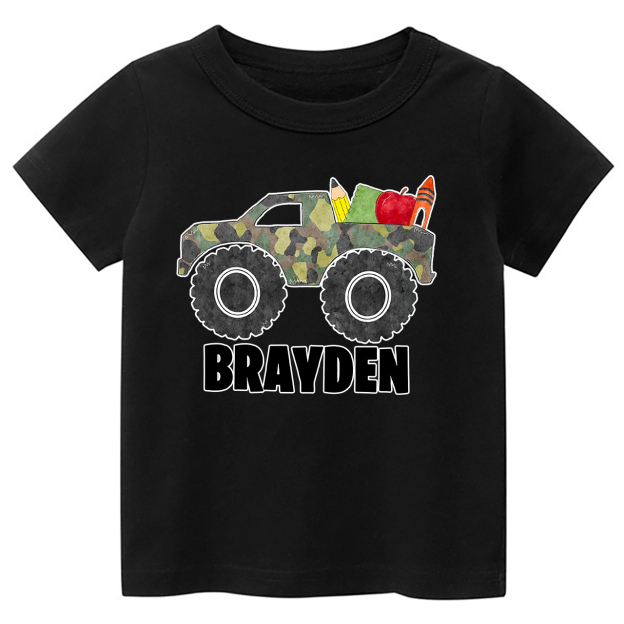 Truck Personalized Back To School Toddler Shirts