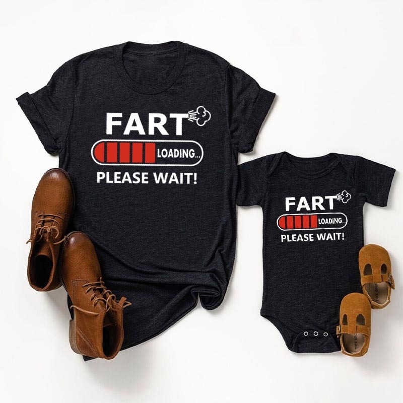 Fart Loading Funny Daddy and Me Matching T-shirts