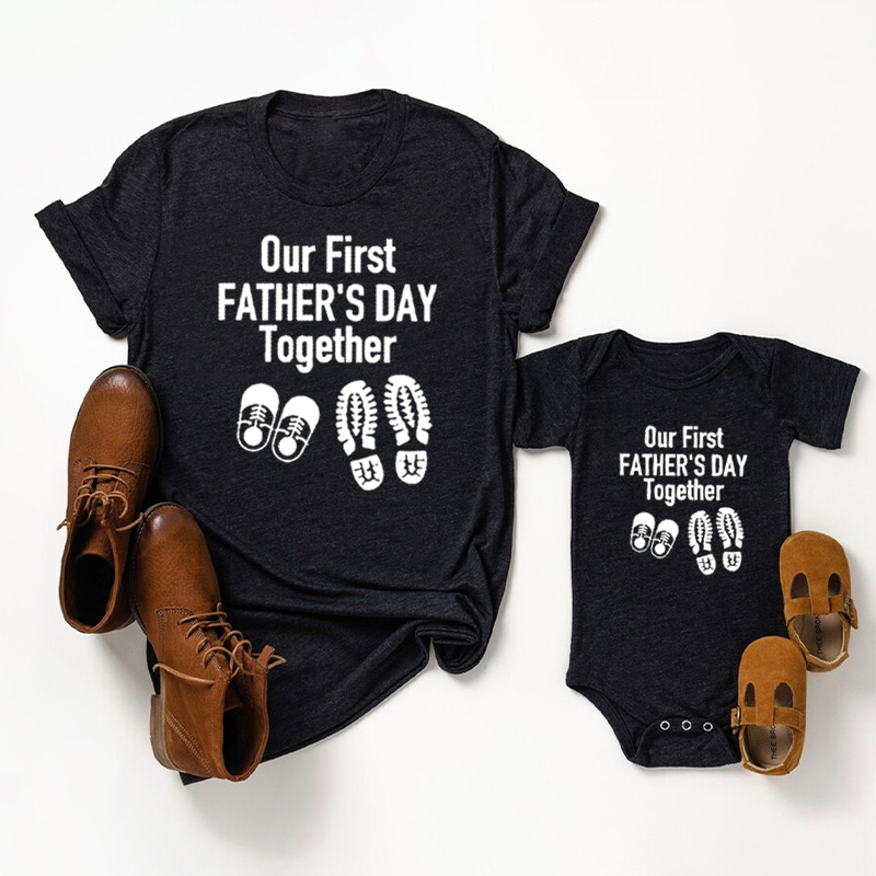 Our First FATHER'S DAY Together Matching T-shirts For Father's Day