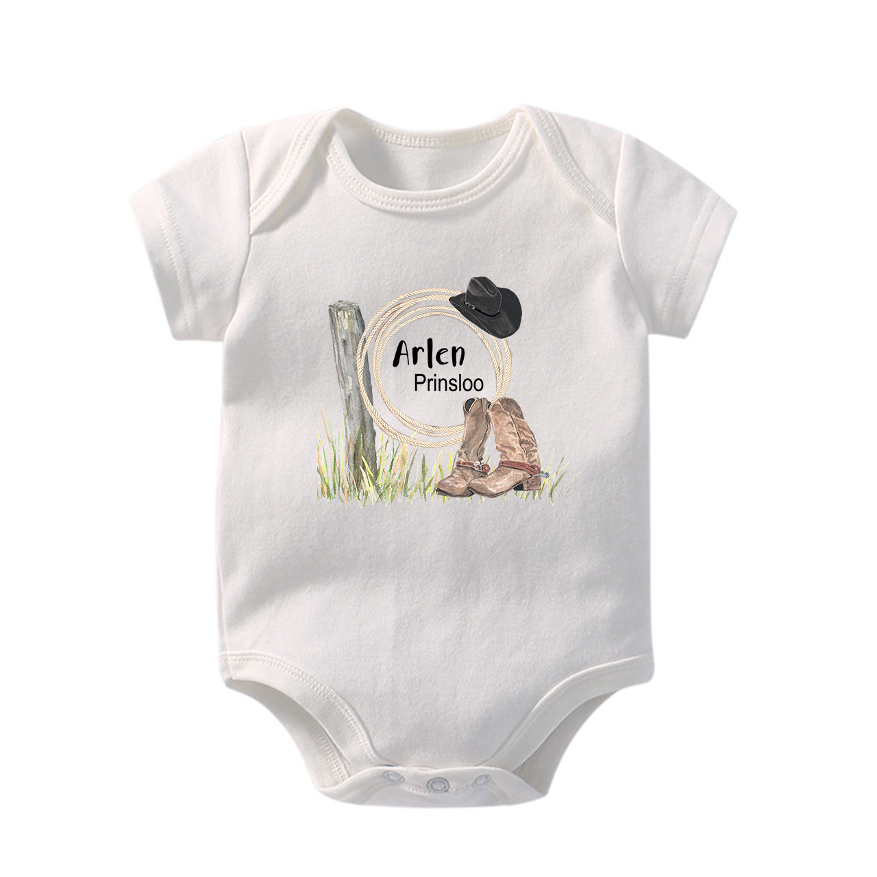 Personalized Cowboy Boys Baby Bodysuit