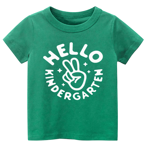 Hello Kindergarten Peace Sign Kids Shirts
