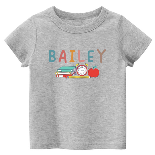 Custom Books & Apples Back To School Shirt For Kids