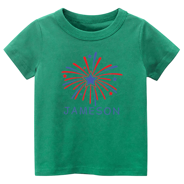 Custom Name Fireworks Toddler Shirt