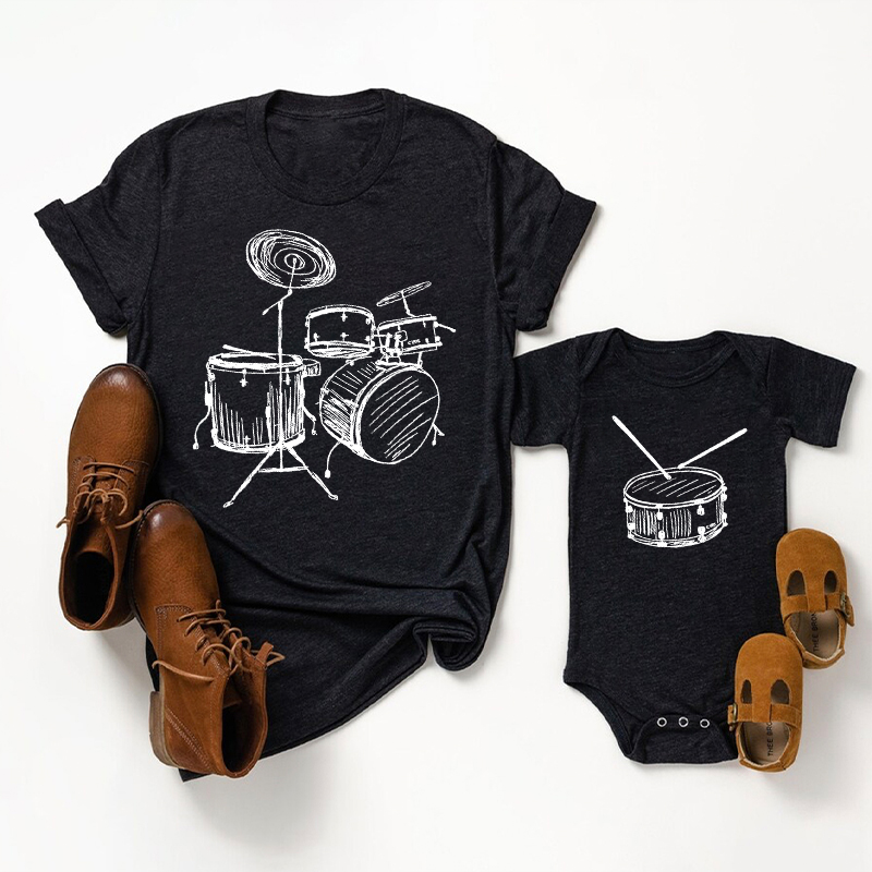 Drums & Drum Matching Father's Day Shirt