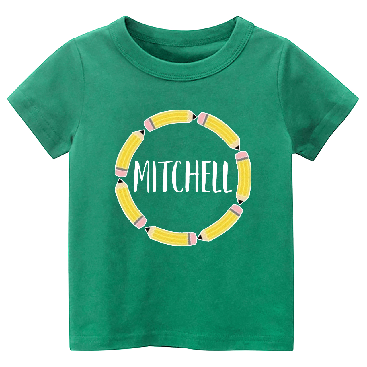 Personalized Pencil Circle School Retro Kids Shirts