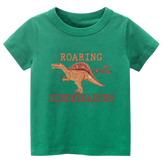 Roaring Into Kindergarten First Day Of School Kids Shirts