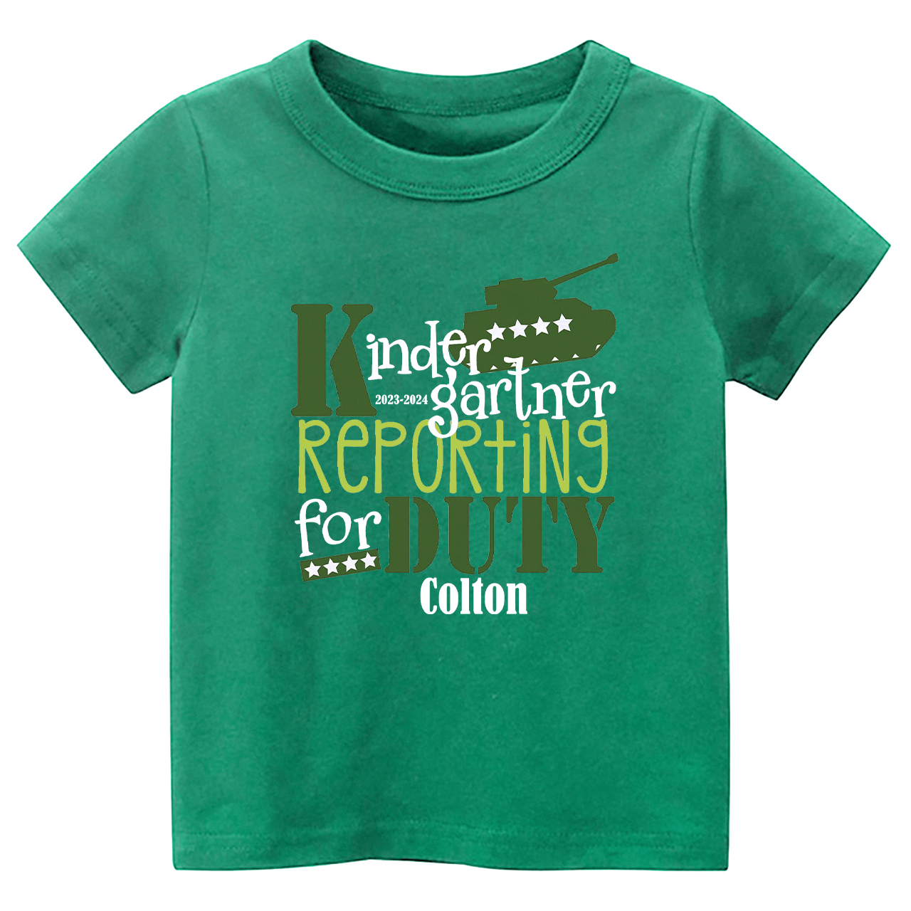 Personalized Kindergarten Reporting For Duty School Kids Shirts