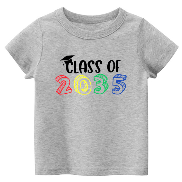 Hand Print-Class Of 2035 Personalized Shirts For School Kids