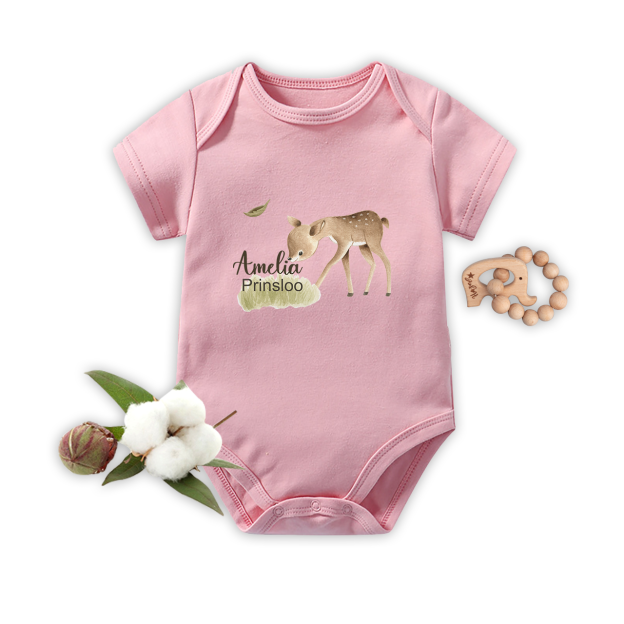 Personalized Deer Grazing Baby Bodysuit