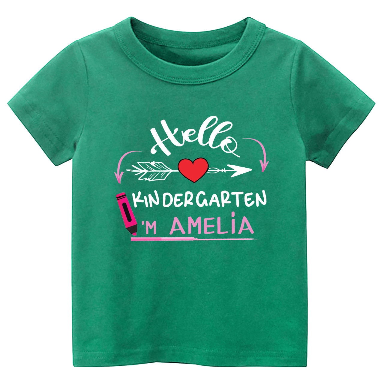 Personalized Name Hello Kindergarten School Kids T-shirts