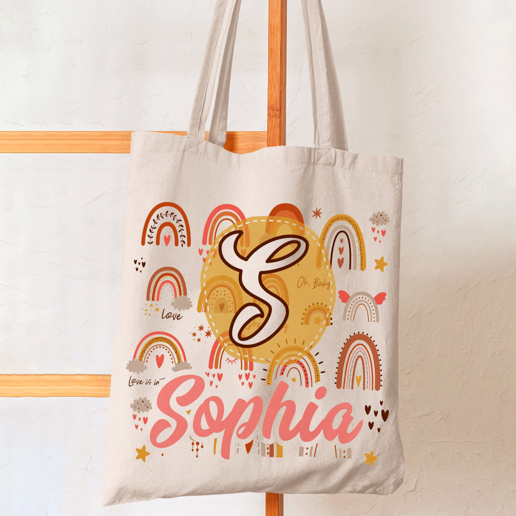 Personalized Graffiti Kids Name Tote Bag