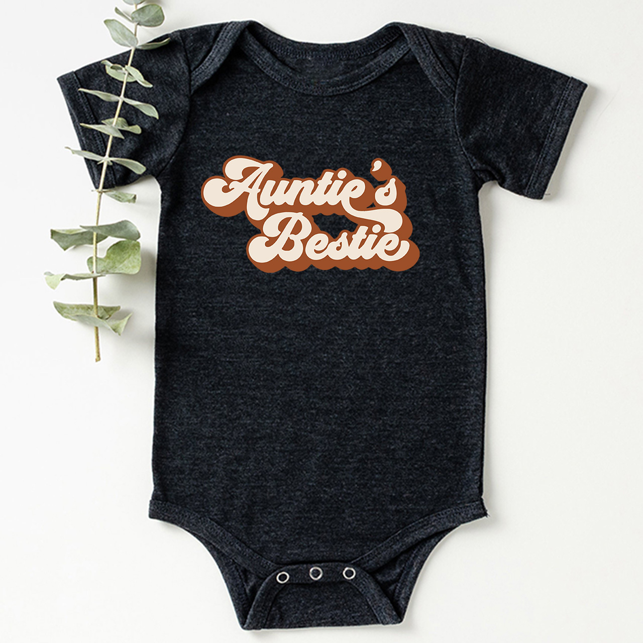 Auntie's Bestie Retro Natural Baby Bodysuit