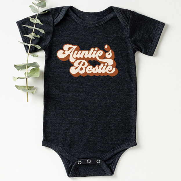 Auntie's Bestie Retro Natural Baby Bodysuit