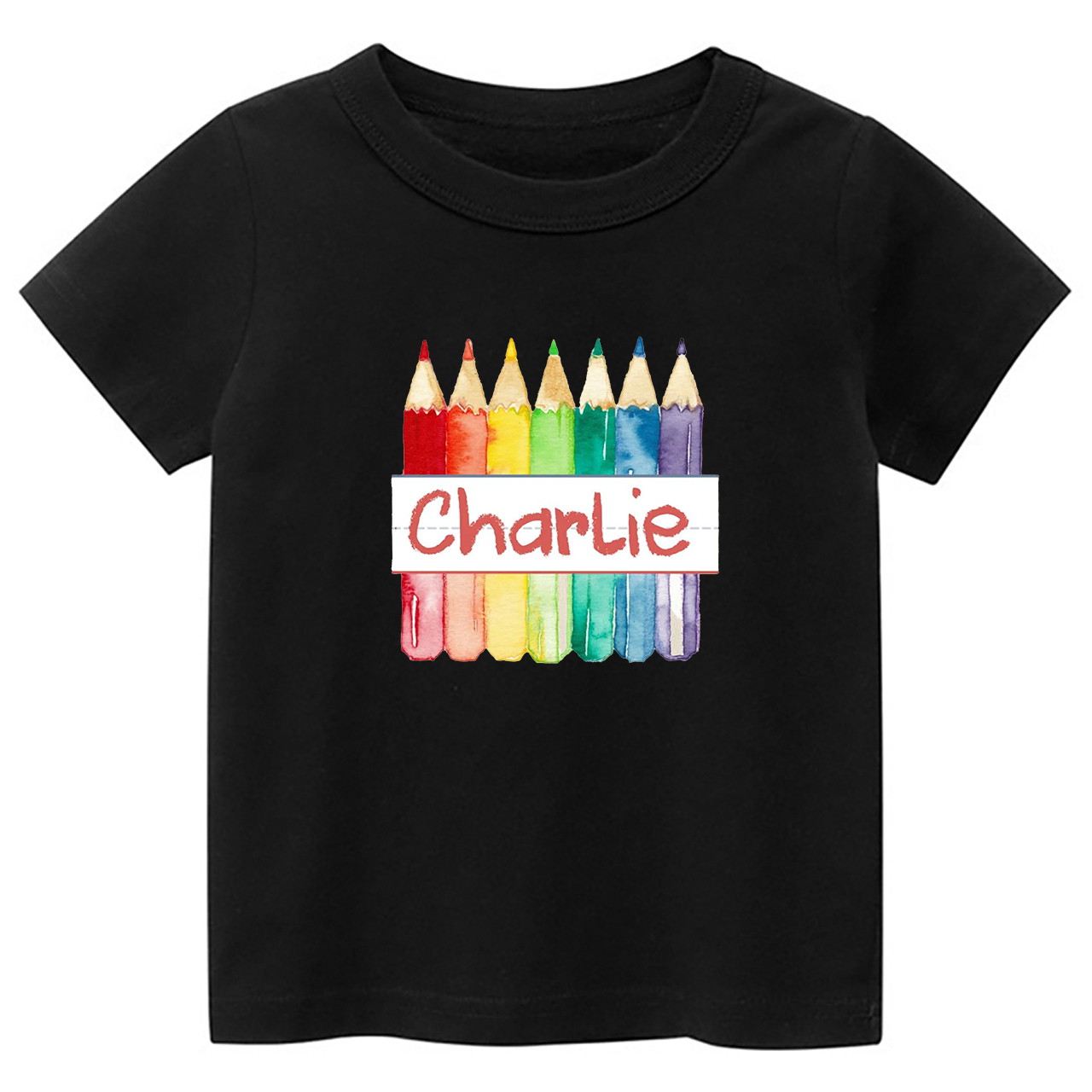 Personalized Crayon Name Back To School Kids T-shirts