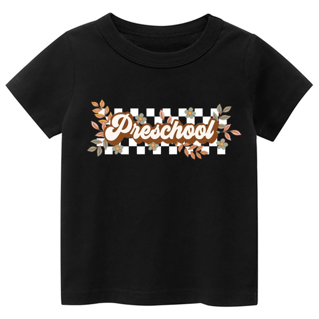 Natural Retro Floral Pre School T-shirt