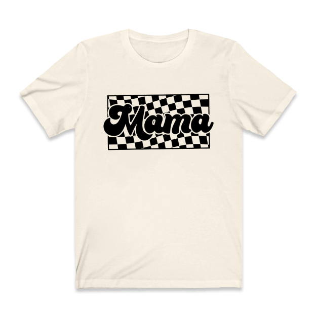 Retro Checkered Mama Shirts