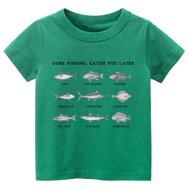 Cute Fishing Natural Kids Shirt