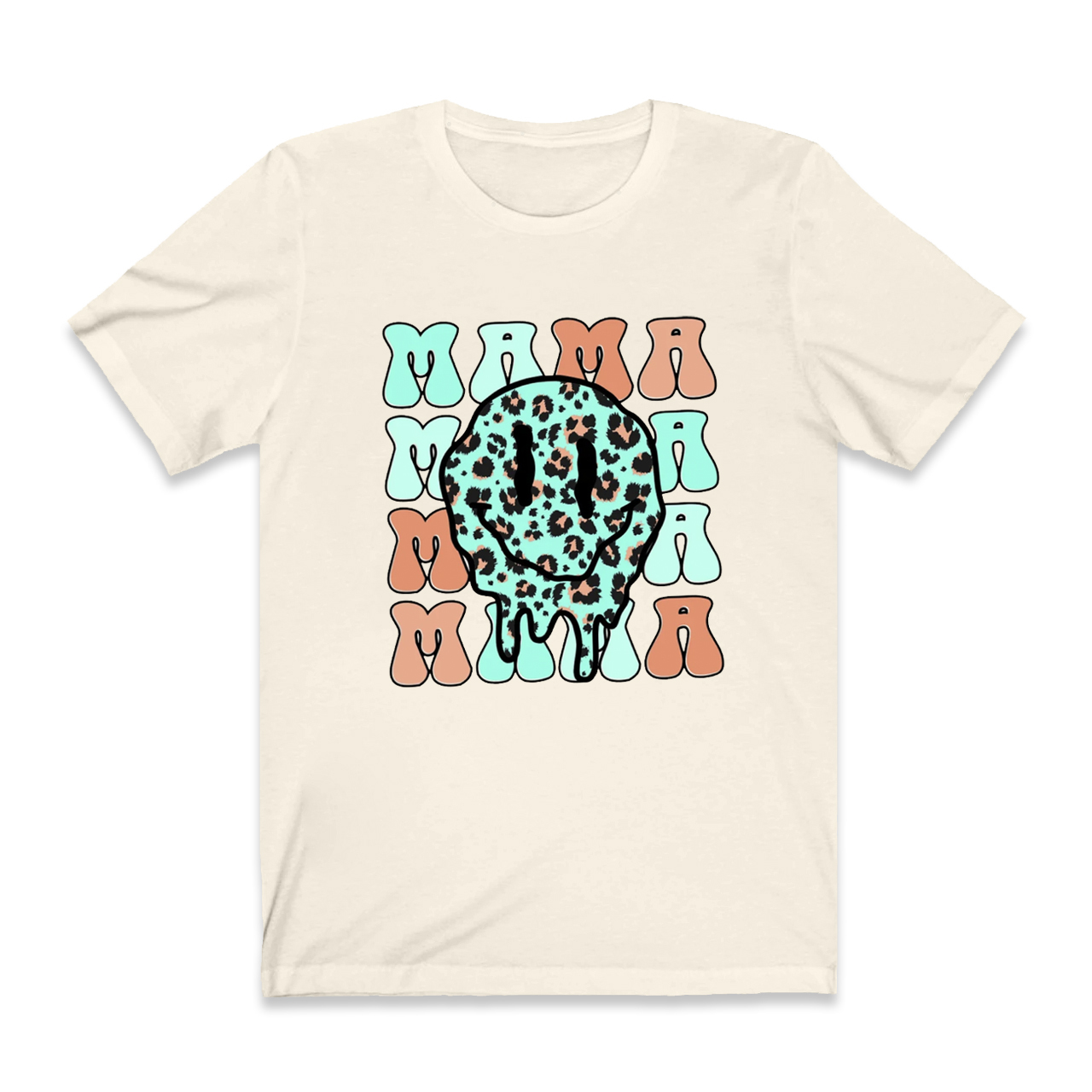 Retro Smiley Face Collage Happy Mama Shirt