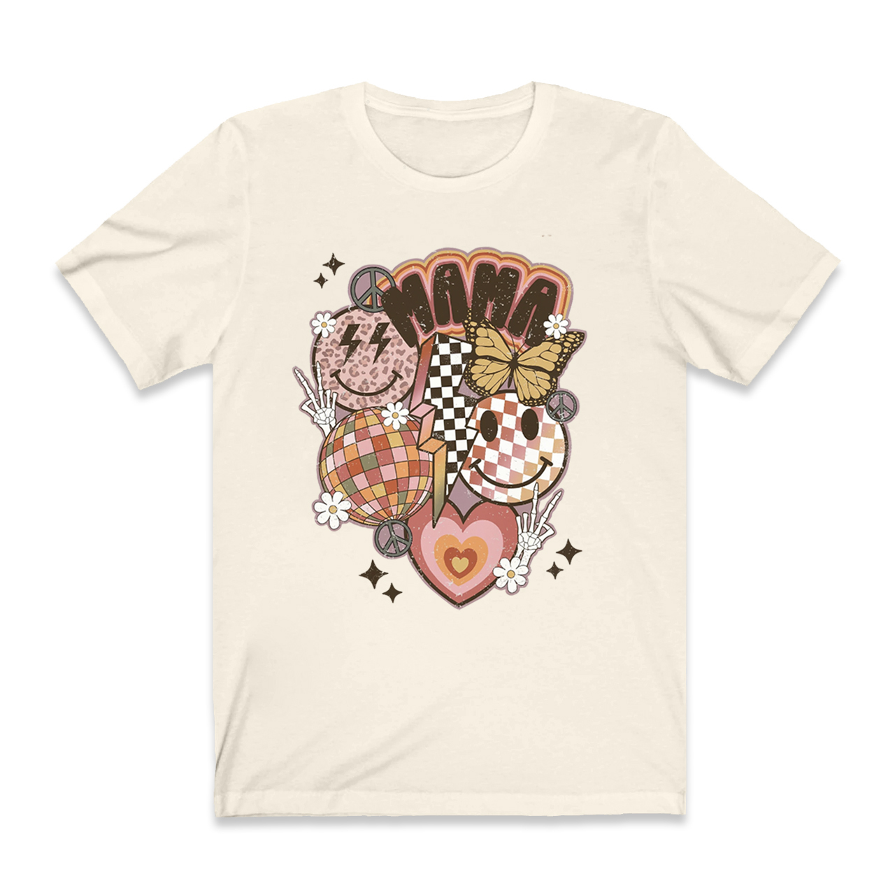 Retro Smiley Funny T-shirt For Mama