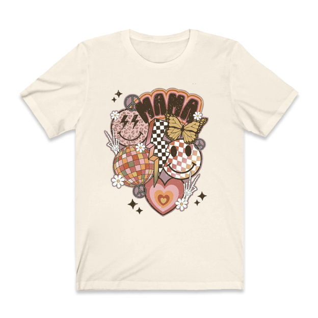Retro Smiley Funny T-shirt For Mama