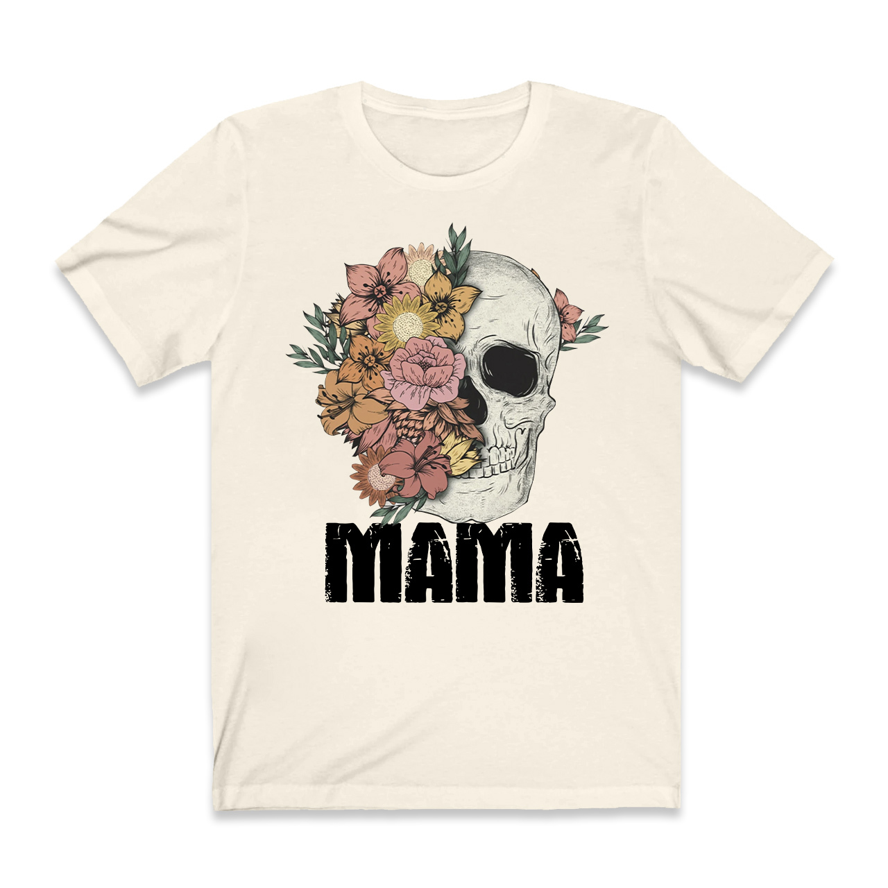 Floral Skull Fall Shirt For Mama