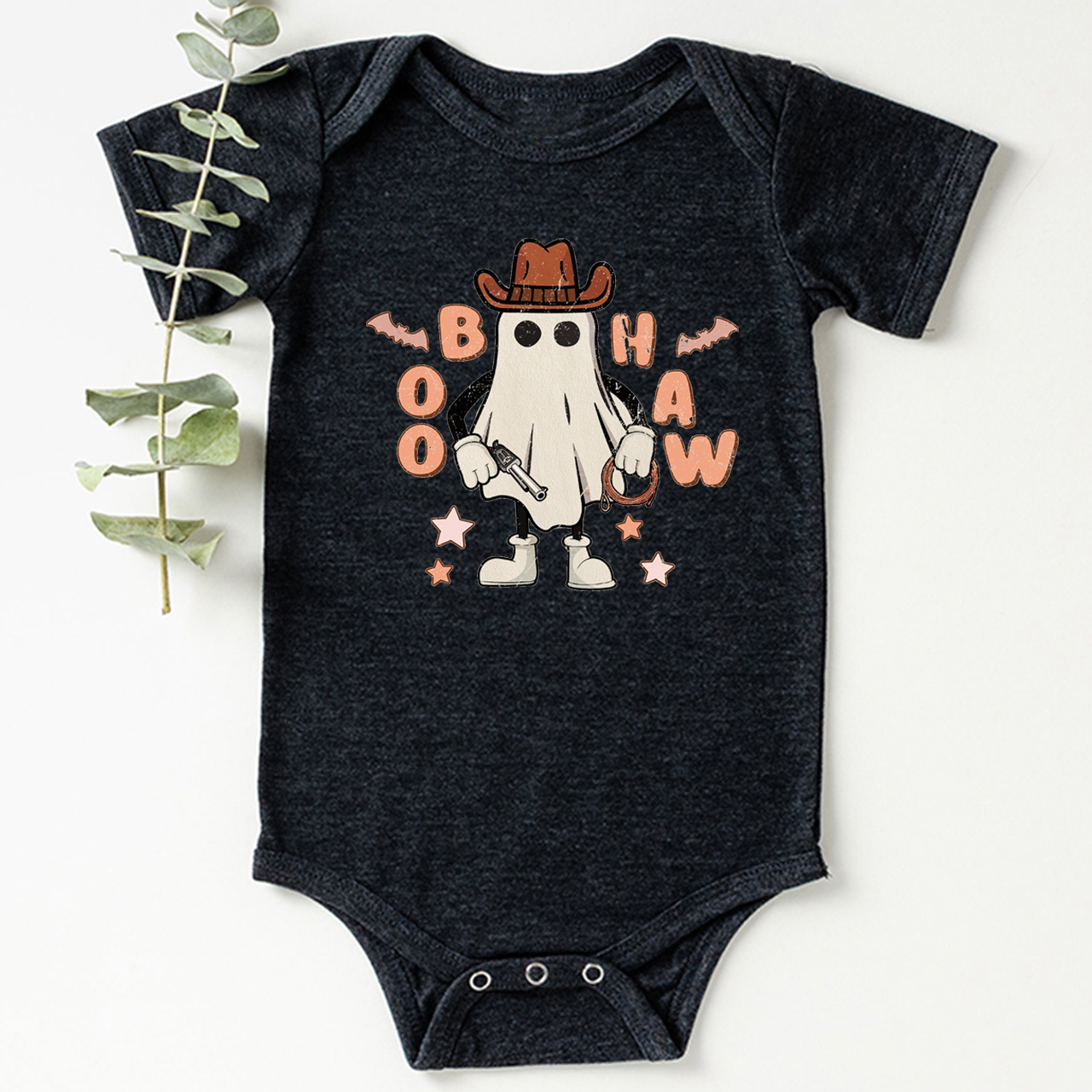 Cowboy Ghost Halloween Baby Bodysuit