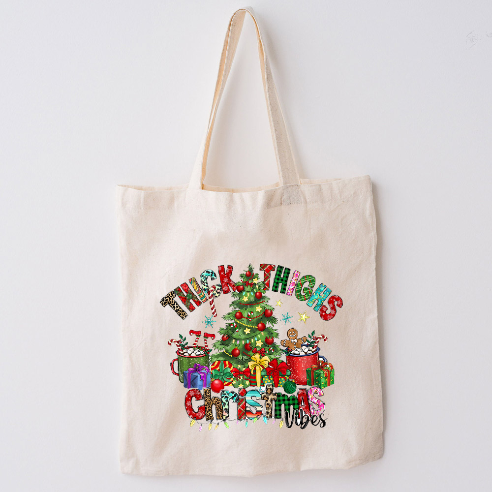 Thick Thighs Christmas Vibes Tote Bag
