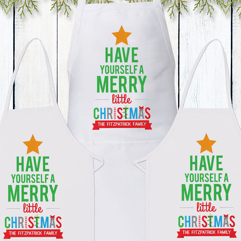 Have Yourself a Little Merry Christmas Apron Sets For Adult&Kids